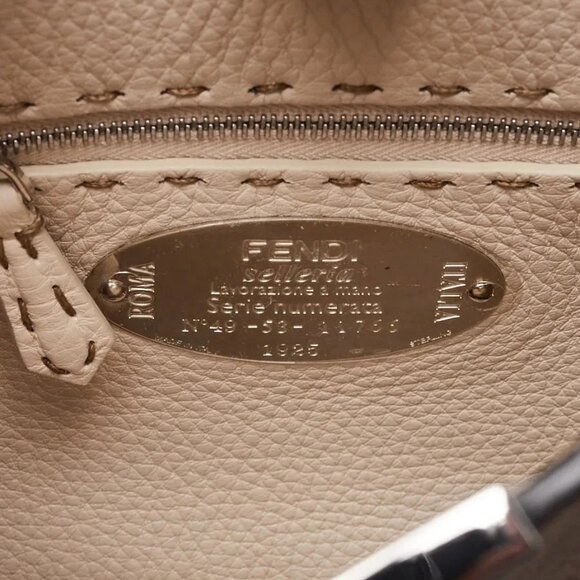 Fendi Beige Selleria Leather Peekaboo Bag 8BN302 - Picture 9 of 12